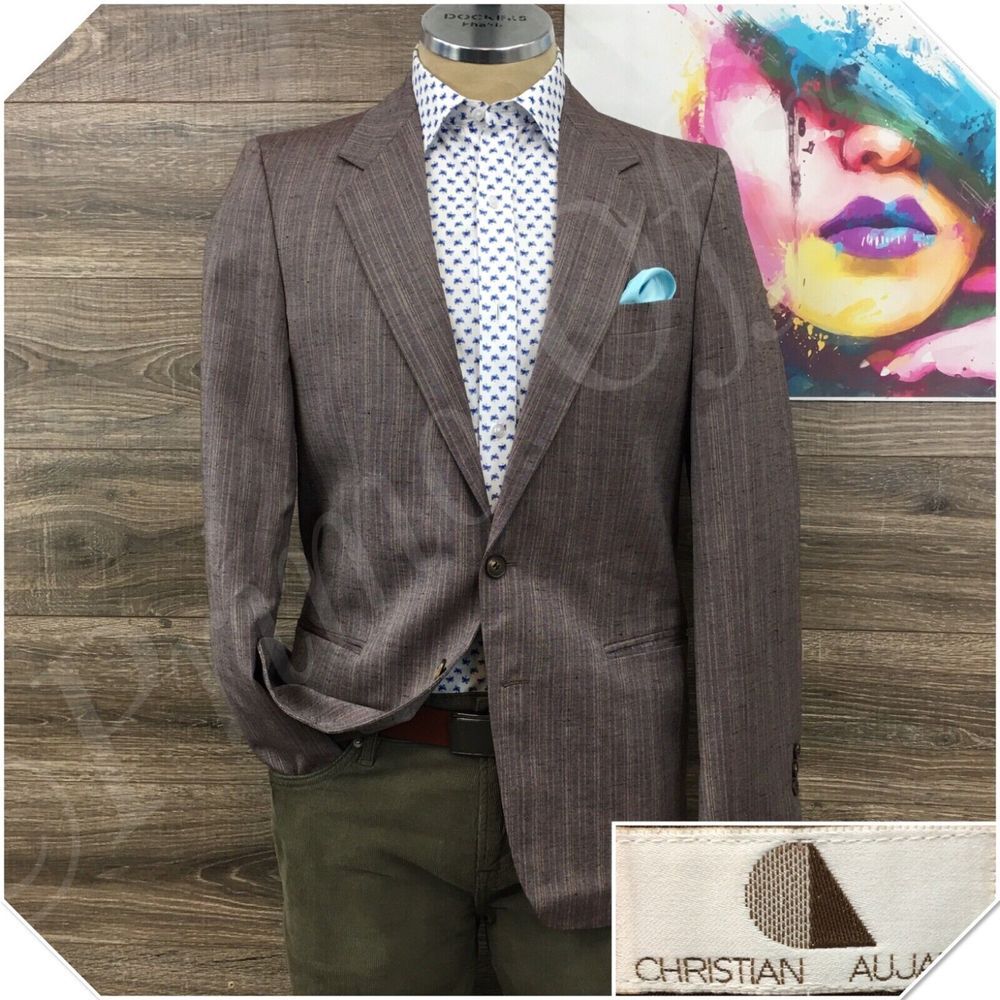 VINTAGE‎ Mens Blazer Sport Coat Two Button Casual Jacket Size 40R Wool Suit